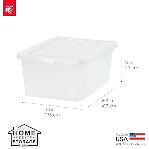 Image of IRIS USA 4-Pack Storage Bins with Lids, 17 Quart, Shoe Boxes Clear Stackable Containers Organize Shoes Closet Shelves, Classroom Organization Teacher Tools, Game Storage - BPA-Free Plastic
