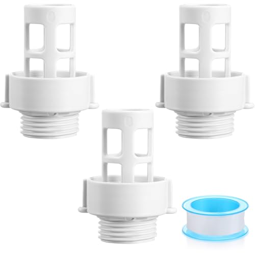 Innconee 3 Pcs Pool Drain Connector with Tape, Pool Drain Hose Adapter Compatible with Intex 10184 Round Swimming Pools and Garden Hose Drain Plug