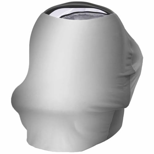 Nursing Cover for Breastfeeding Scarf, Grey White Gradient Ombre Baby Car Covers Super Soft Multi Use for Canopy Shopping Cart Cover Blanket Stroller Cover