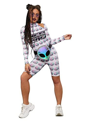 Smiffys Fever Space Unitard, Fever Fancy Dress, Fever Dress Up Costumes, White, XS - UK Size 04-06
