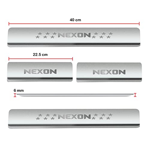 Image of Door Sill /Foot Step Stainless Steel Plateswith Tata Nexon (Set of 4 Pcs)