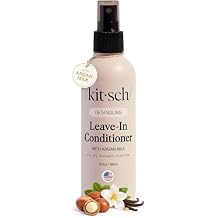 بخاخ بلسم الشعر Kitsch Argan Milk Leave In Hair Detangler Spray للشعر المجعد والمموج والناعم والجاف والتالف - خالٍ من السيليكون | هدايا مثالية للنساء - 6.3 أونصة