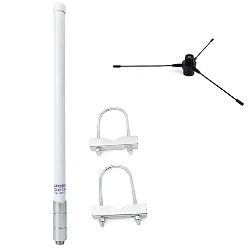 VHF Fiberglass 17” Ham Radio Base Antenna with Ground Plane Kit, 136-174mhz SO239 Connector for Mobile Transceiver, HT, Repeater, Scanners, Marine VHF Radios