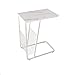 Marmurowy Metalowy Stół Boczny, Sofa Stojak Magazynu, Czytanie Stoliku Bocznego, łatwy Do Przenoszenia Salonu Wypoczynek Stół Końcowy Stołu Z Metalowym Koszykiem, Zi(Size:48*31*64CM,Color:White+White)