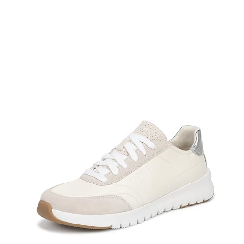 Vionic Women's Uptown Sneaker Sneaker Ivory/Silver Leather and Suede 6 M
