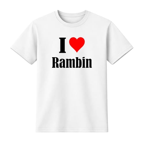 T-Shirt I Love Rambin Größe 2XL Farbe Weiss Druck Schwarz