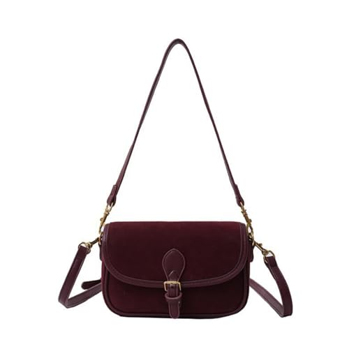 Suede Bag for Women Hobo Shoulder Bag Retro Shoulder Satchel Bag with Adjustable Strap