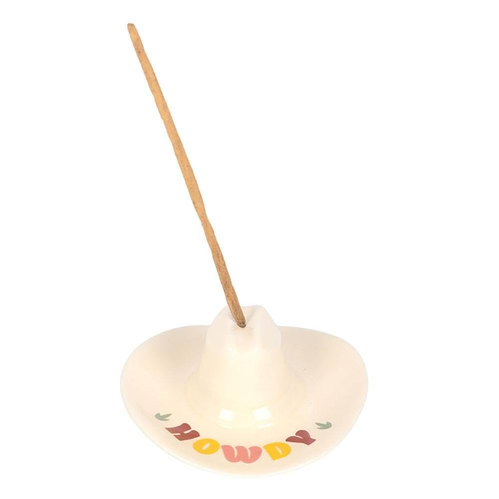 Something Different White Howdy Cowboy Hat Incense Stick Holder (One Size) (White)