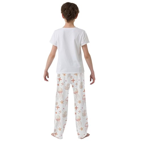 Pajama Bottoms, Pajamas Long Pant Pink Jellyfish Lounge Wear Casual Sleep Pants Soft Pjs Sleepwear3