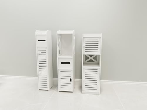 CICICOLA - Mueble pequeño para cuarto de baño, armario, columna, cuarto de baño, mueble para inodoro, almacenamiento de baño, cajón, compartimento y ahorro de espacio, pequeños espacios