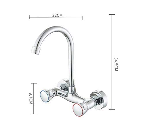 Robinet de cuisine cuivre double trou au design simple-connecté - 2