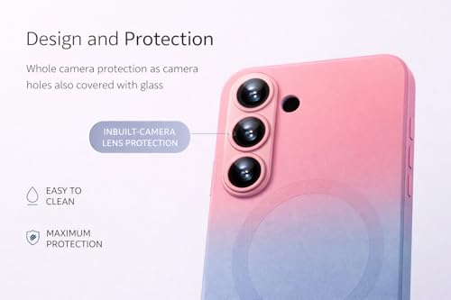 Image of amazon basics Gradient Mag-Safe Case for Samsung Galaxy S23FE 5G | Soft Silicone Shockproof Cover with Camera Protection | Slim Lightweight Design | Smooth Touch & Durable - Pink & Blue