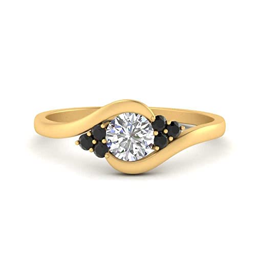 Image of 55Carat 18K Yellow Gold Plated Simulated Diamond Amethyst Round Cut Swirl Cluster Engagement Ring for Women, Wedding Anniversary Promise Fashion Jewelry Gifts, US Size 4-12.