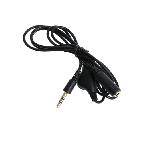 Cable de extensión auxiliar 3.5mm 1m con control de volumen miniatura 1