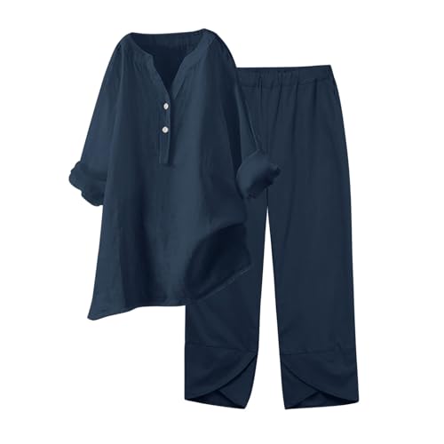 Pantalon grande taille yoga et tunique longue pour femme cherchant un ensemble fluide en coton