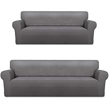PureFit Sofa Oversized Sofa Slipcover Bundles Fleece Light Gray Couch Cover