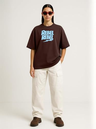 Image of Women's Printed Oversized T-Shirt with Half Sleeves and Round Neck, Soft Spun Fabric for Casual Wear (Size - S-2XL)