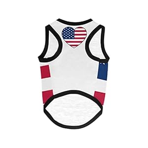4th of July Vest for Dog American Flag Clothes Small Large Dog Apparel Pet Supplies Shirts (Large, DLR02)