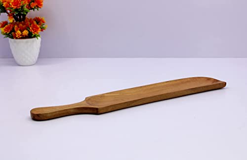 Image of eSplanade Momos Platter Serveware Tableware & Serving Pieces for Home and Kitchen | Wood - 18 inch Inches - Brown