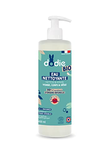 Dodie, Agua de limpieza, orgánica, para rostro, cuerpo y nalgas, desde el nacimiento, 400 ml