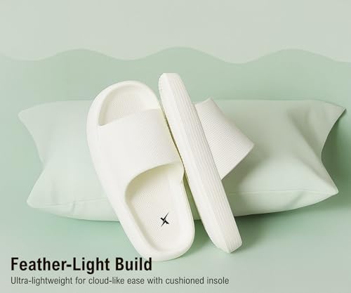 Image of Kraasa Cloudfoam Pillow Slippers for Men Non Slip Quick Drying Shower Slides Bathroom Sandals | Ultra Cushion | Thick Sole