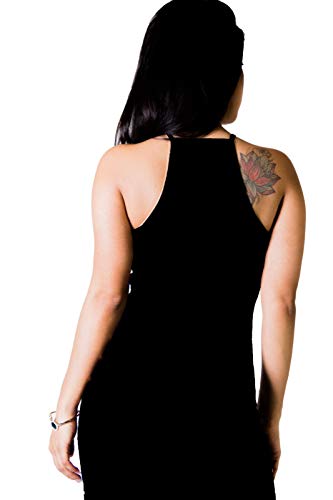 Vestido Longo Preto Com Fenda e Costa Fechada Tamanho:M;Cor:Preto