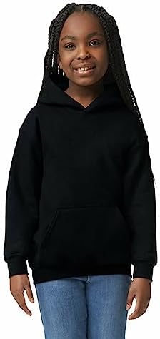 Gildan Youth Hooded Sweatshirt, Style G18500B, Black, Medium