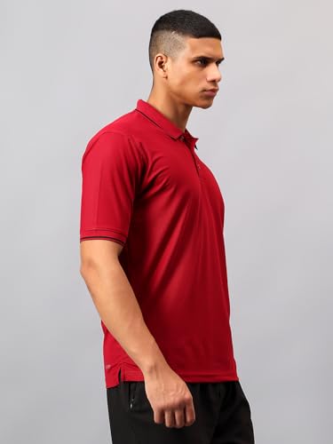 Image of Vector X Adults Mens Sports Wear Polyester Half Sleeves All Day Wear tee Shirt Polo T Shirt Detailing with Contrast Color Tipping on Sleeves & Collar for Casual Wear Regular Fit Tshirts