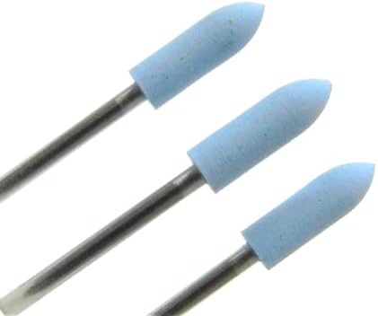 Blue Fine Silicone 16 x 5.2mm Bullet Point Mounted Polisher Made in Germany Pack of 10 by JTS