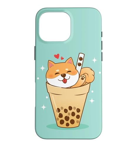Funny Womens Kids Girls Bubble Boba Tea Kawaii Shiba Inu �X�}�z�P�[�X iPhone 16 Pro Max �p
