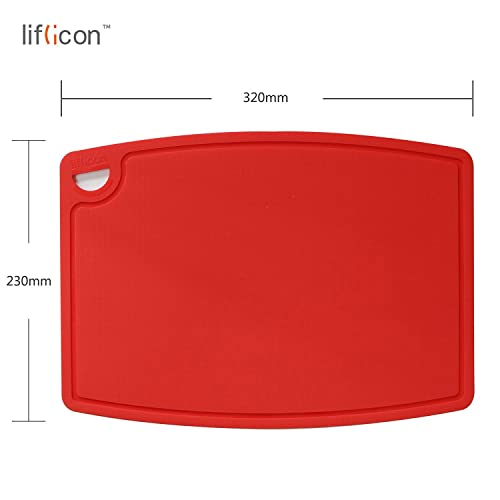 Red : Liflicon Cutting Board,For Meat & Veggie Prep,Serve Bread,Crackers & Cheese,Cocktail Bar Board,Resistant-Red