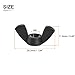 DTGN M6x1mm(DxP) Butterfly Wing Nuts - 12Pack - Good for Construction Industry - Nylon Butterfly Wing-Nut - Black