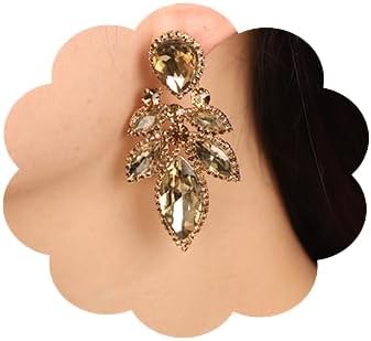 JWICOS Crystal Dangle Earrings Fashion Statement Vintage Drop Earrings for Women Rhinestone Tassel Wedding Earrings Jewelry for Wedding Prom