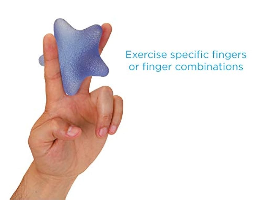 NOVA Hand Exerciser Star, Hand Grip Squeeze Star for Strength, Stress and Recovery, Comes in 3 Resistance Levels - Pink Soft, Orange Medium and Blue Firm