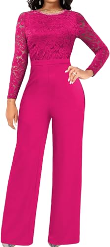 sexycherry Formal Rose Jumpsuits for Women Evening Cocktail Rompers,L