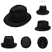 Classic Fedora Panama Hat, Short Brim, Summer Beach Style, Unisex (US, Numeric, 7 3/8, 7 1/2, Black)