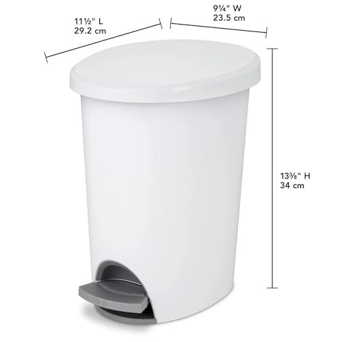 Caneca de basura blanca para baño de 2.6 galones miniatura 2