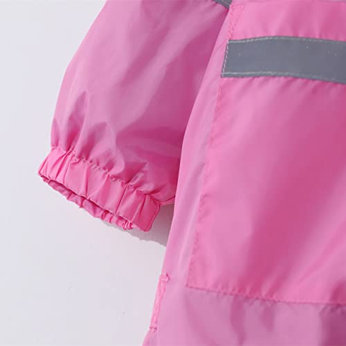 Capa de chuva para meninas, crianças, meninos, meninas, com botões, à prova de vento, capa de chuva