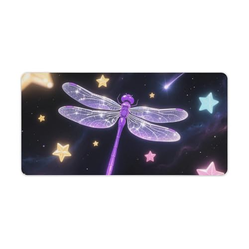 Tapis de souris libellule 60x30cm antidérapant pour un confort de bureau optimal