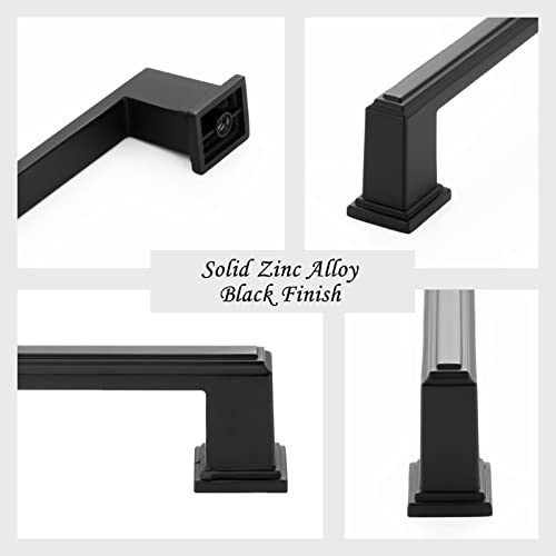 30 Pack 6-1/4 Inch Hole Centers, Matte Black Cabinet Pulls Black Cabinet Handles Black Kitchen Hardware for Cabinets ZP2206 Drawer Bedroom Dresser Bathroom Vanity Cupboard Closet