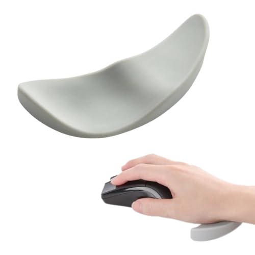 Image of Crysendo Ergonomic Left Hand Wrist Pad for Mouse & Keyboards | Smooth Movement Palm Support for Home /Office /Gaming | RSI & Carpal Tunnel Syndrome Wrist Pain Relieving Mouse Hand Rest (Grey)