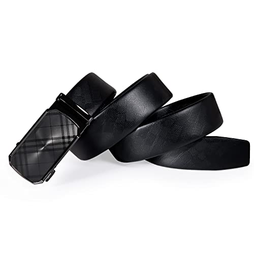 Image of Dubulle Designer Men's Belts, Ratchet Leather Sliding Buckle Dress Belt