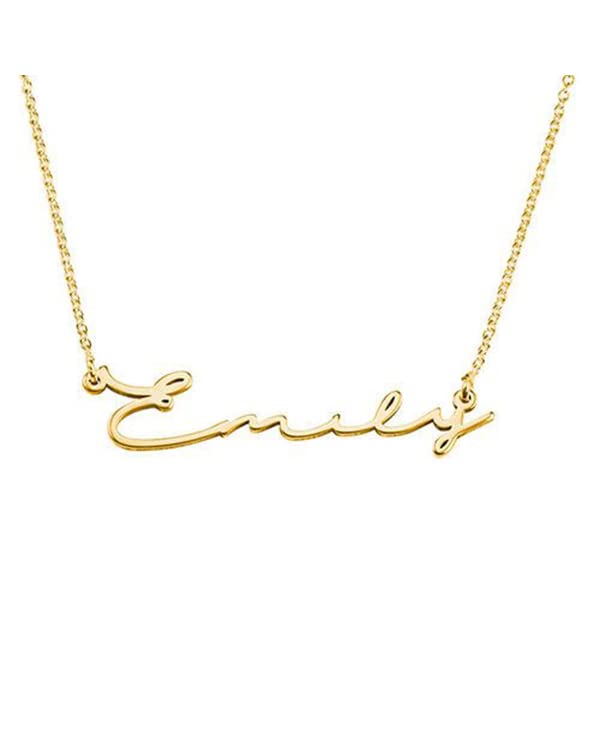 NAYABPersonalised My Name Pendant | 925 Sterling Silver | Name Calligraphy Necklace | Customized Name Engraved Pendant with Chain | Gift for her | Birthday, Anniversary Gift