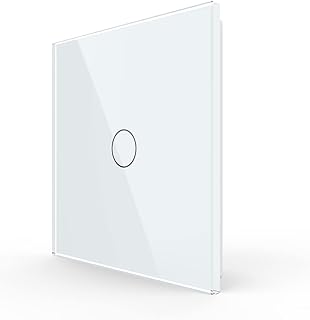 Touch Electrical Light Wall Switch - LIVOLO 2023 New Version 1 Gang 1 Way Modern Tempered Glass Panel Single Pole Electrical Lamp Switch with Led Indicator No Neutral for Home,Office,White