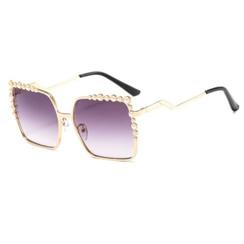 Lunettes de soleil de luxe en perles femmes oversize tendance été