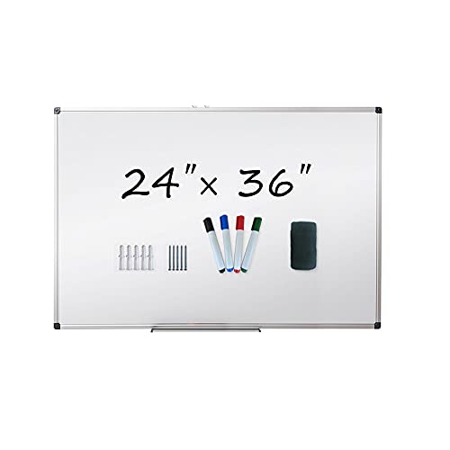 Dry Erase Board, 36 x 24 Inch, Metal Frame, Durable Office Product, Home Office, Home School
