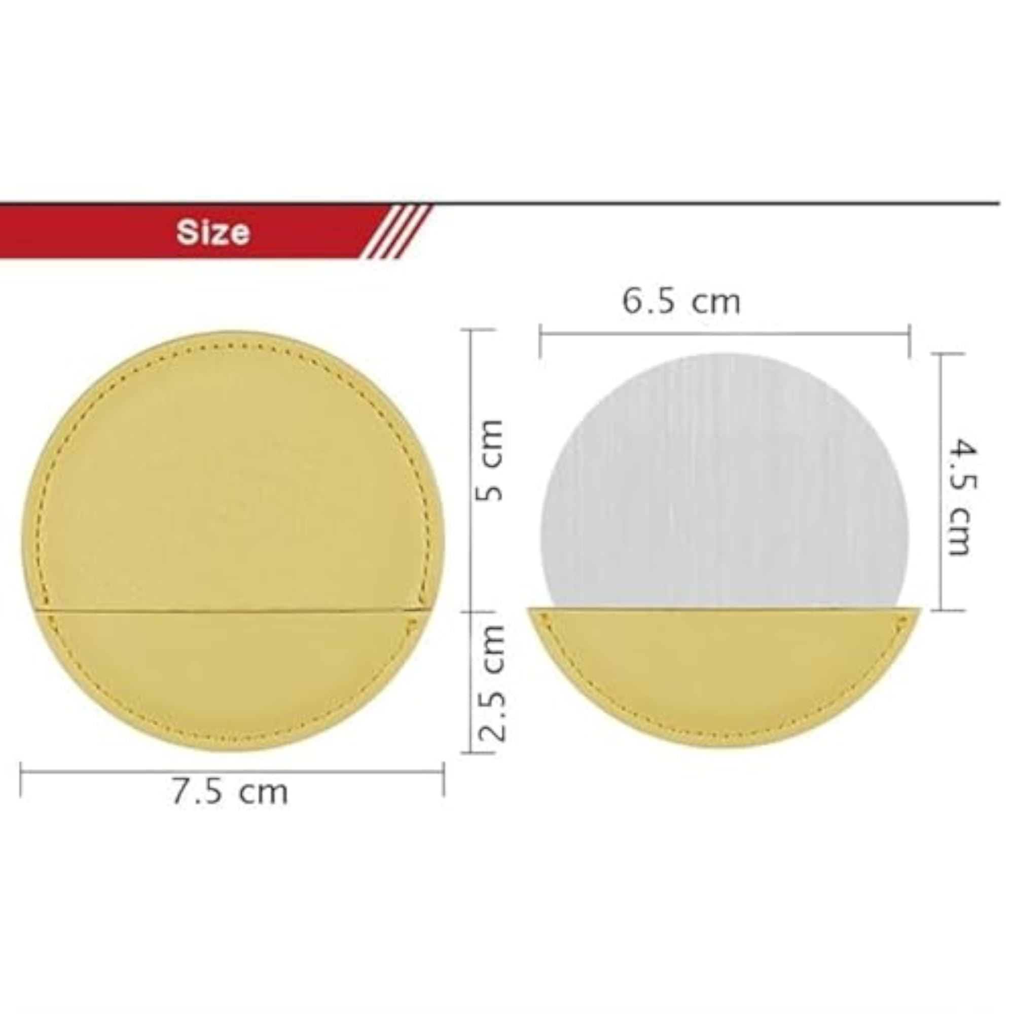 Compact Stainless Steel Pocket Mirror with PU Leather Case