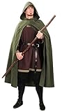JPXH Renaissance Hooded Cape Witch Cloak with Hood Medieval Halloween Costume-Green