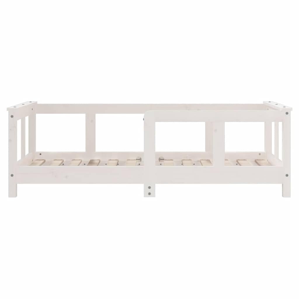 vidaXL Estructura de Cama para Niños, Somier Infantil con Cabecero, Marco de Cama, Mueble para Dormitorio, Madera de Pino Blanco 70x140 cm