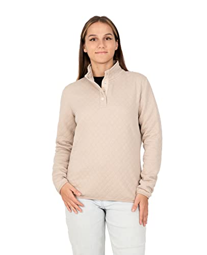 Thcreasa Casual Button Down Pullover Sweaters For Women Long Sleeve Stand Collar Fall Pullovers Sweatshirt Beige L #TOP3